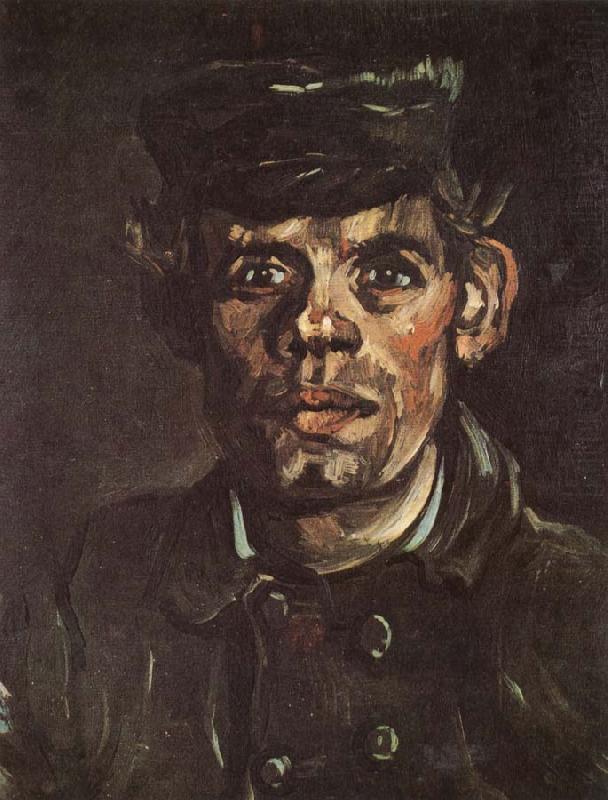 Head of a Young Peasant in a Peaken Cap (nn04), Vincent Van Gogh